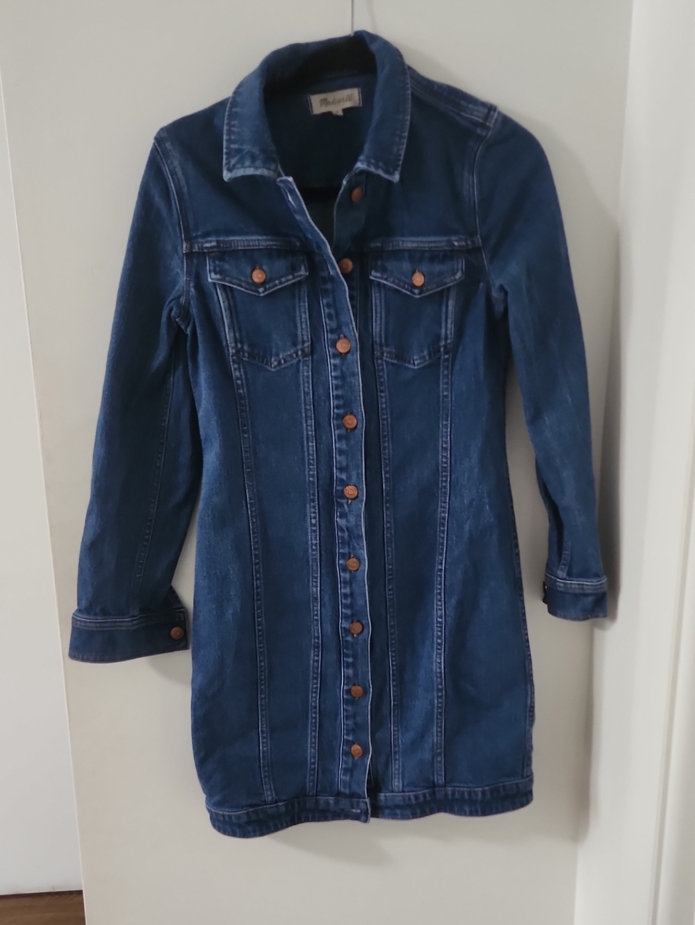 Madewell Dark Blue Longline Denim Jacket